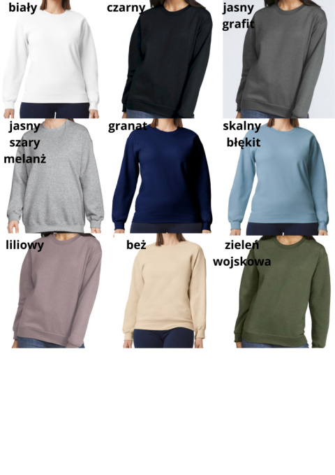 Bluza bez kaptura - haft na panelu na przodzie - Corgi Pem _01 Bluza bez kaptura - haft na panelu na przodzie - Corgi Pem _01