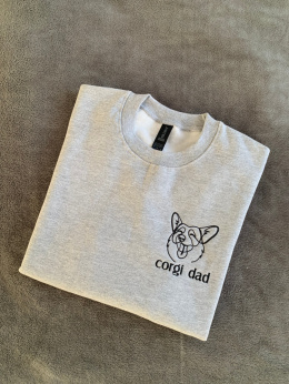 Bluza bez kaptura - haft na piersi- Corgi Dad