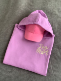 Bluza z katurem lawendowa - haft na lewej piersi Dog Mom