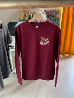 Bluza bez kaptura Bordo S - Dog Mom - Nadanie 24 H!