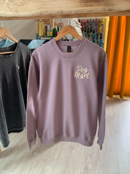 Bluza bez kaptura - jasny wrzos M - Dog Mom - Nadanie 24H !