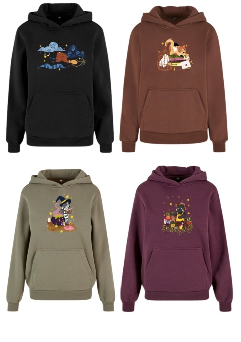 Bluza oversize z haftem (330g) - Magiczny świat