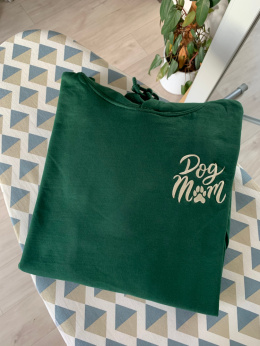 Bluza z kapturem Bottle Green L - haft na lewej piersi - Dog Mom