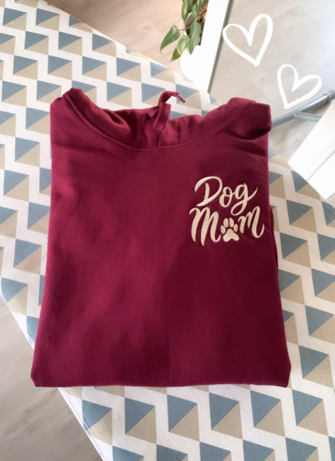 Bluza wino - Dog Mom Bluza wino - Dog Mom