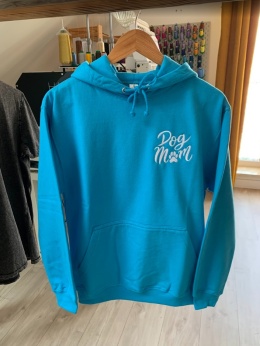 Bluza z kapturem - Niebieska M - Dog Mom - Nadanie 24H!
