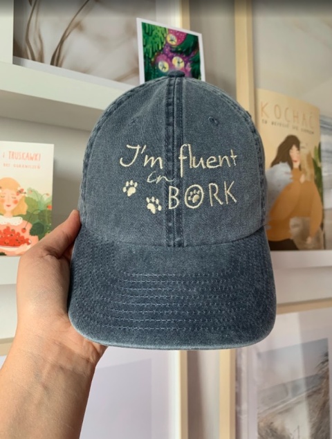 Czapka z daszkiem przecierana - I am fluent in bork Czapka z daszkiem przecierana - I am fluent in bork
