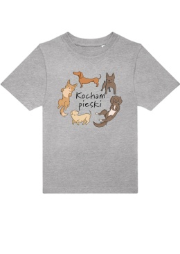 Koszulka dziecięca - kocham pieski (kolor)