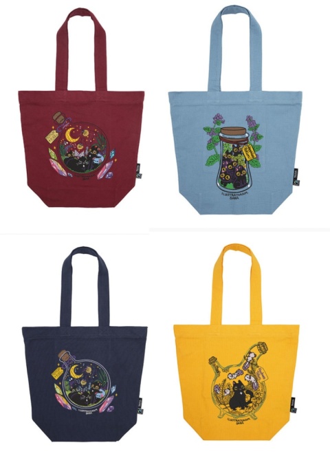 Torba tkana bawełniana z zamkiem - Magiczne koty Torba tkana bawełniana z zamkiem - Magiczne koty